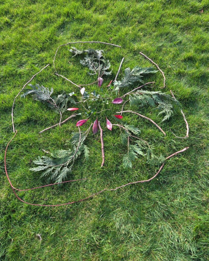 A grief mandala that Heather, celebrant in Suffolk, Essex and Norfolk created for Jane