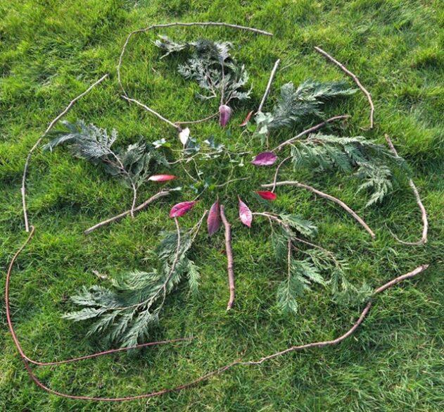 Saying goodbye using nature to create a grief mandala