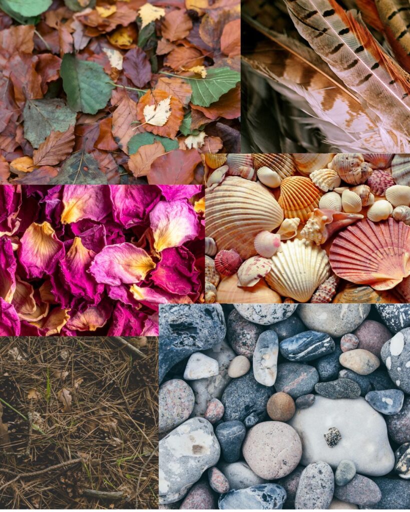 Natural items that can be used to make a grief mandala